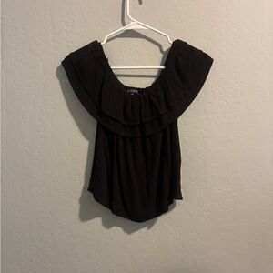 One Clothing Black Ruffled Blouse